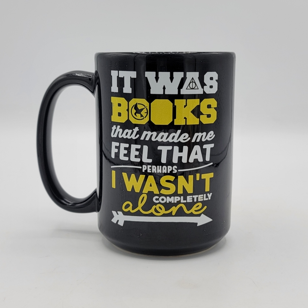 Black Quote Mug Books Made Me Feel That I Wasn’t Alone | Bookish Fandom Symbols